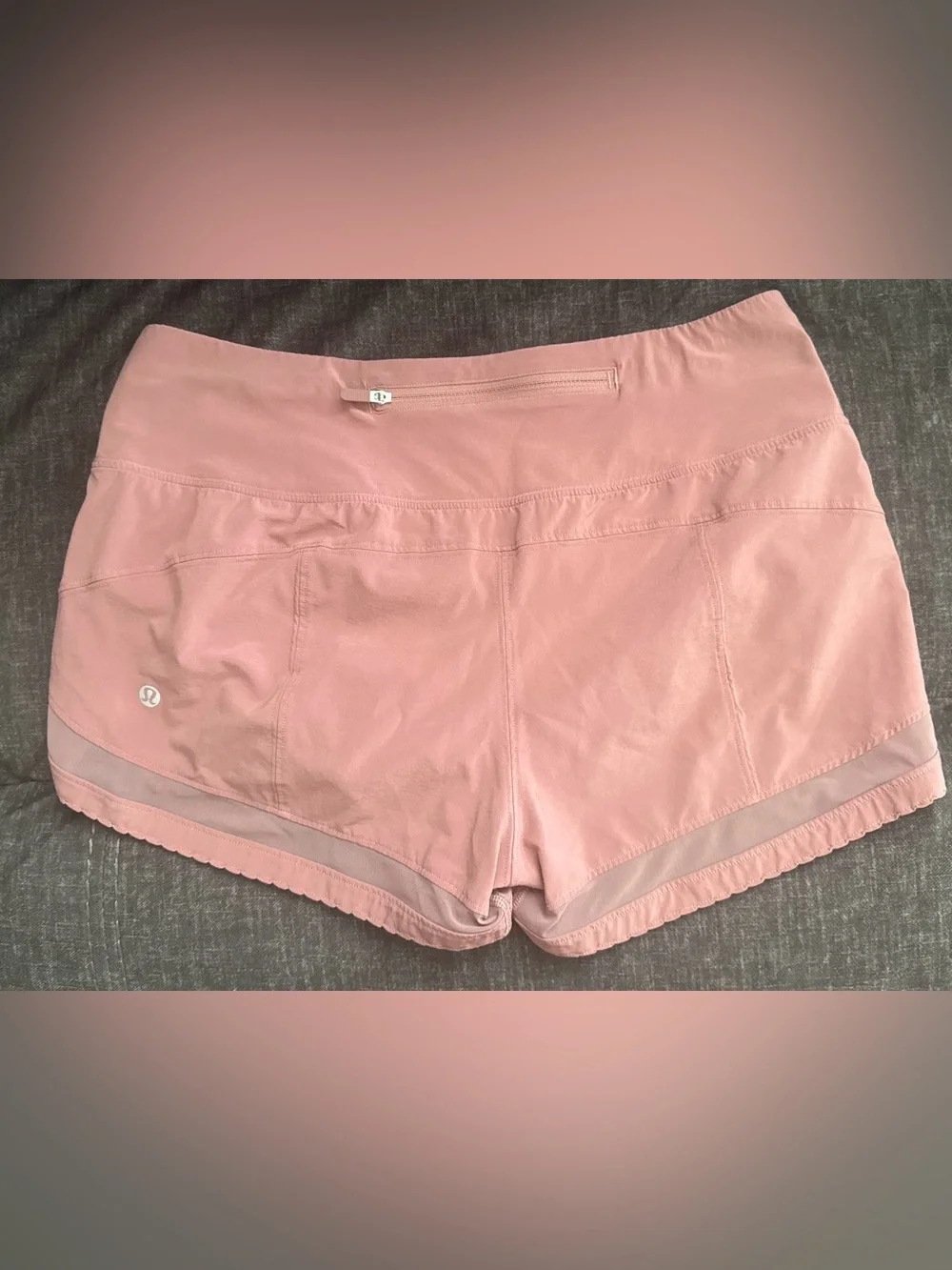 Lululemon Speed Shorts Size 6 Dusty Pink Mesh Running Athletic